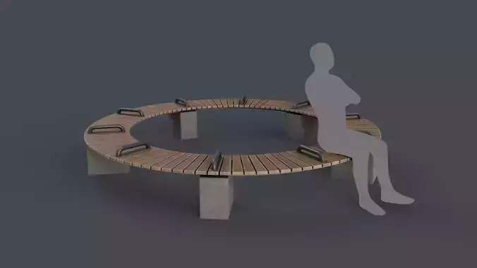 Modern Outdoor Bench 106 PBR Game Ready