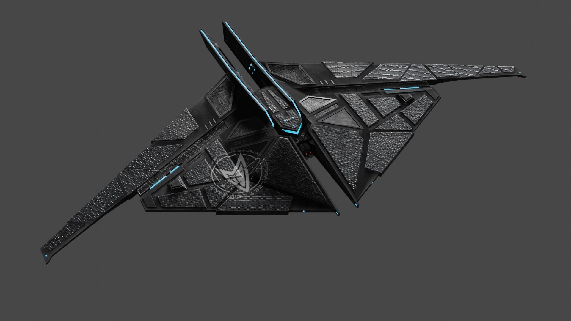 Star Trek Deimos-Class Synth Ship Low-poly 3D model_6