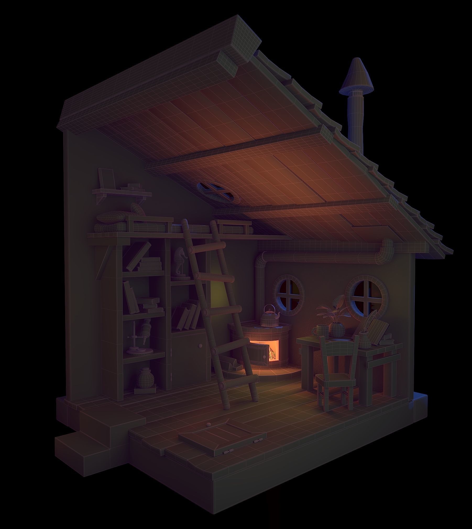 Little Room Low-poly 3D model_6
