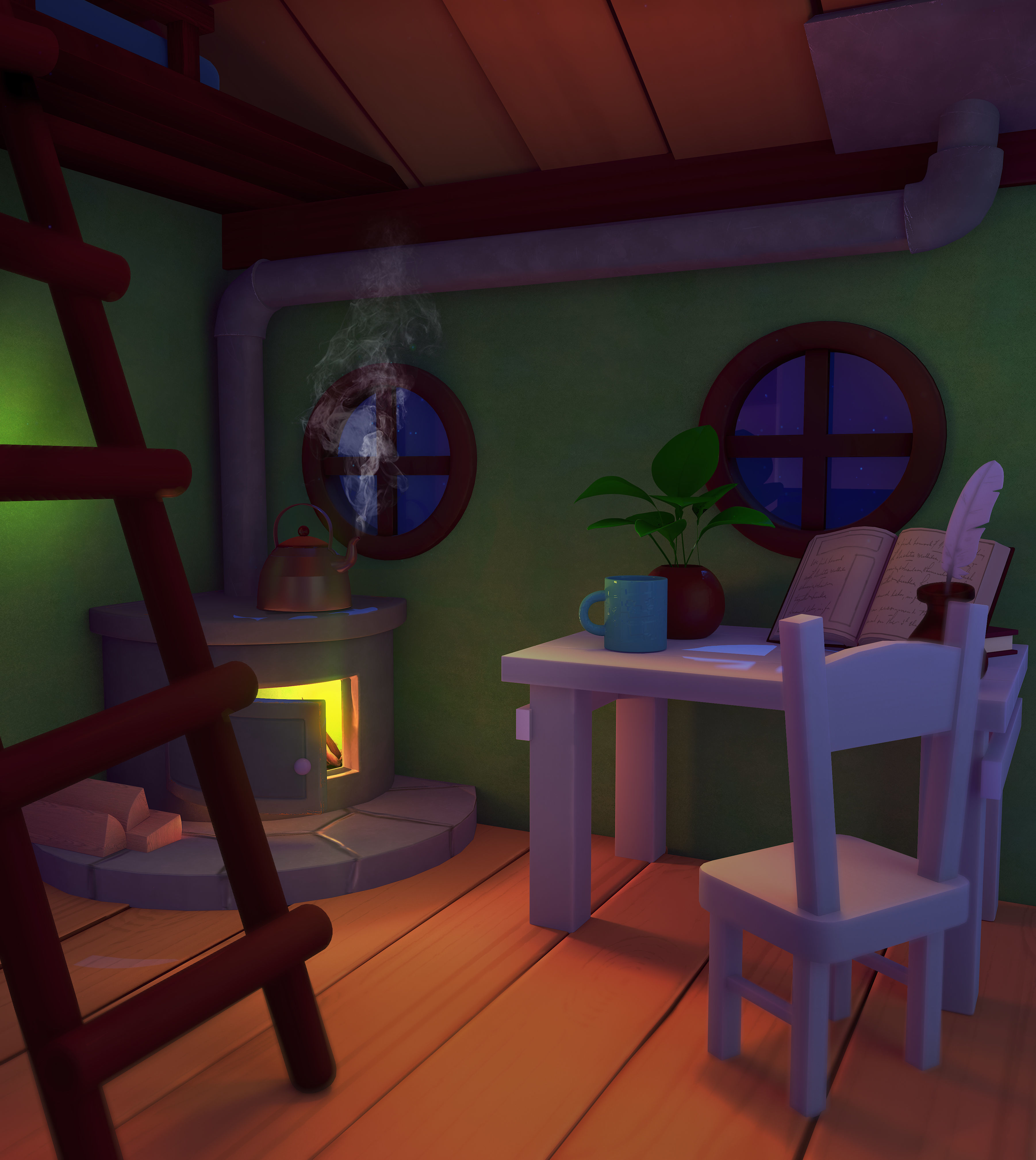 Little Room Low-poly 3D model_3