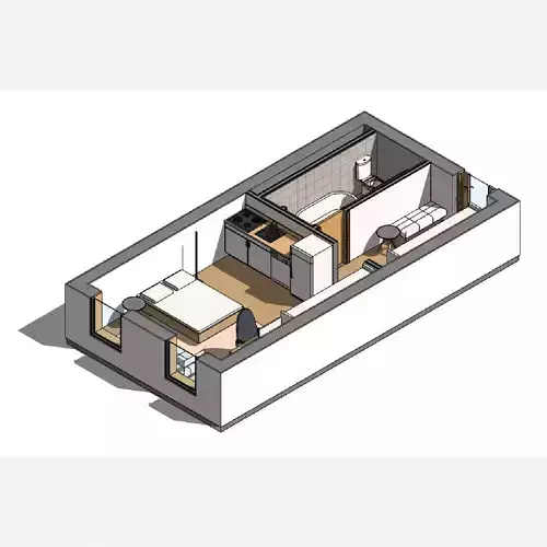 Apartment 25m2 - Revit