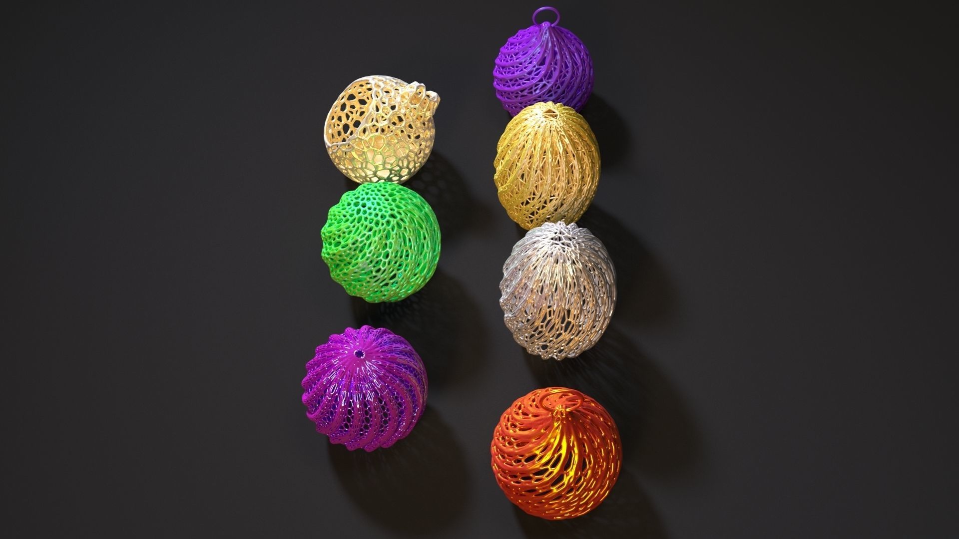 Christmas decoration set of 7 balls 3D print model_2