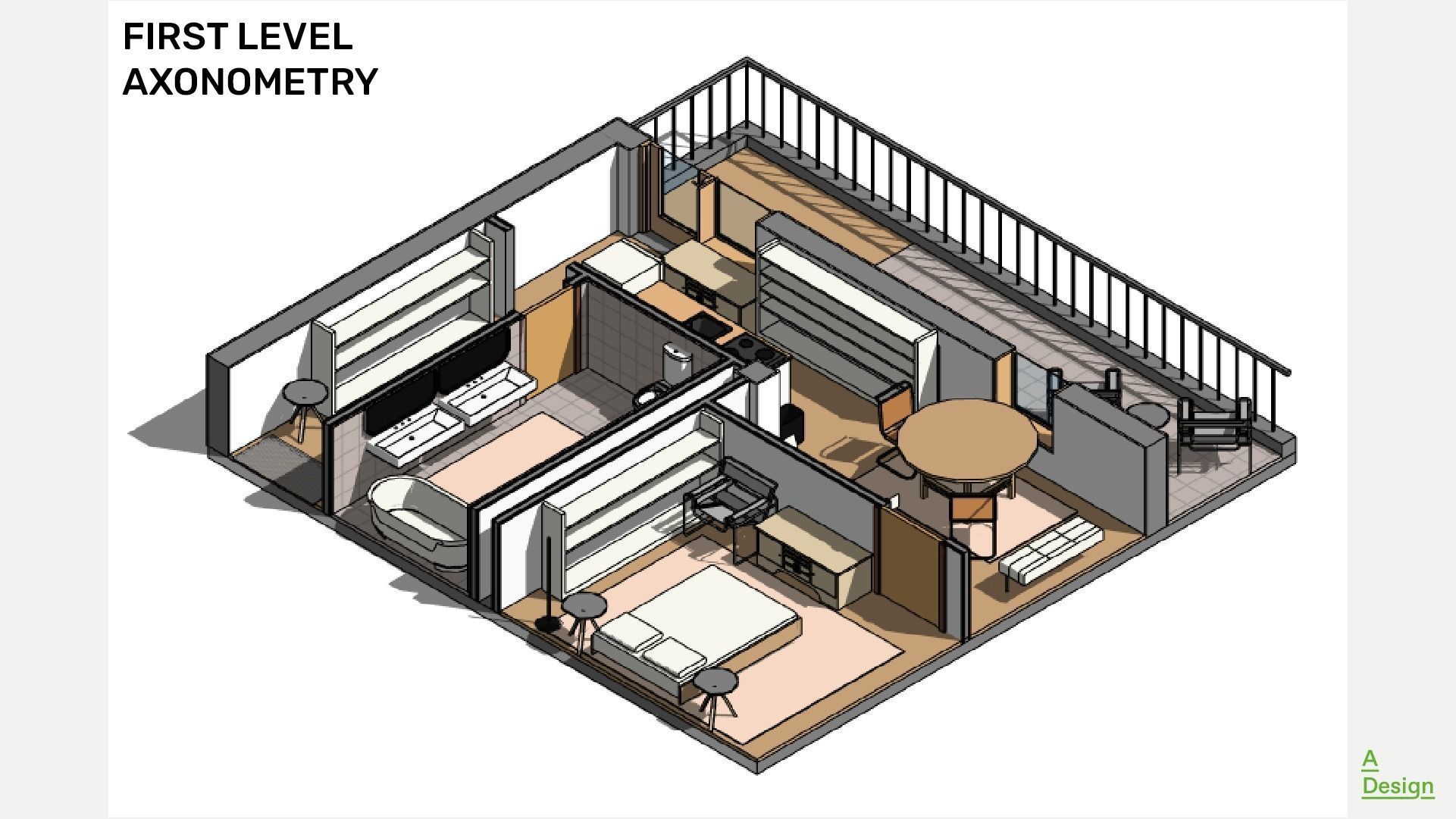 Apartment 50m2 - Revit 3D model_2