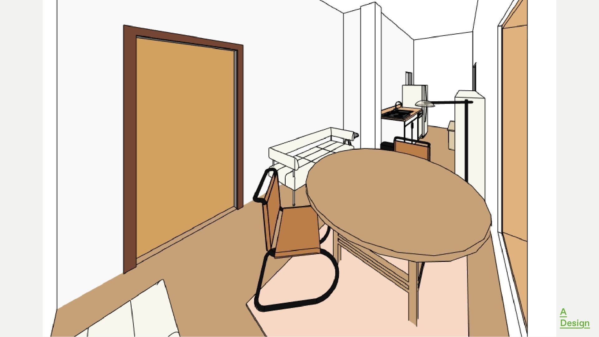 Apartment 50m2 - Revit 3D model_6