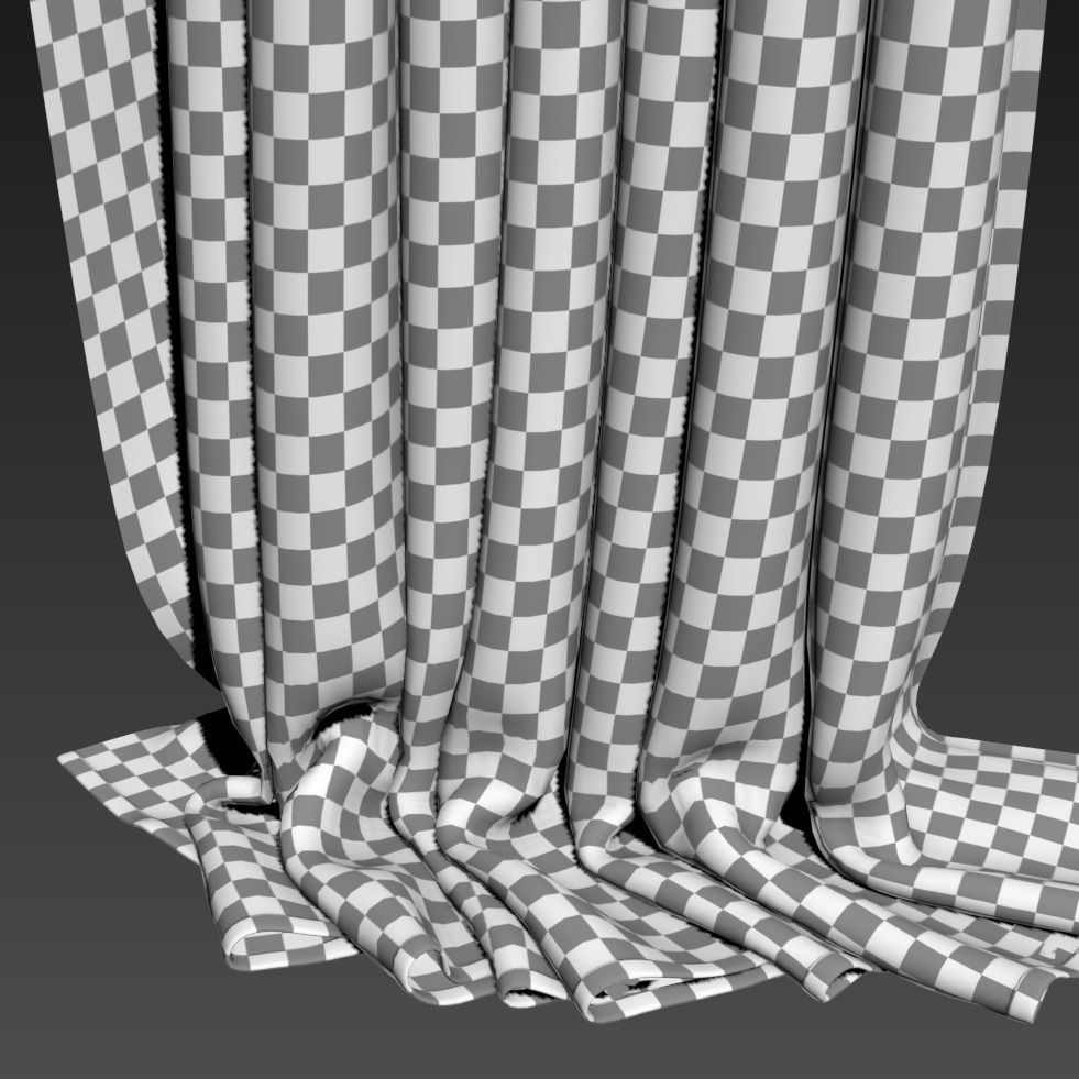 Curtains 3D model_4