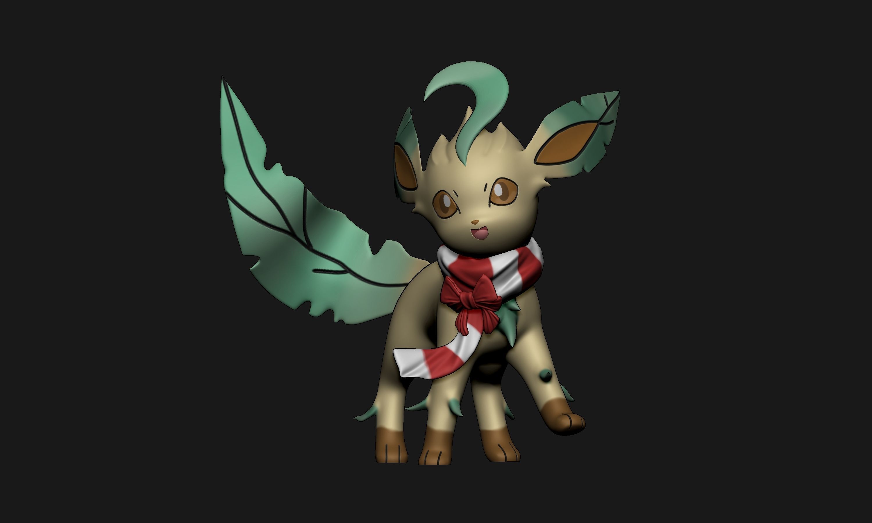 Pokemon - Christmas Leafeon 3D print model_1
