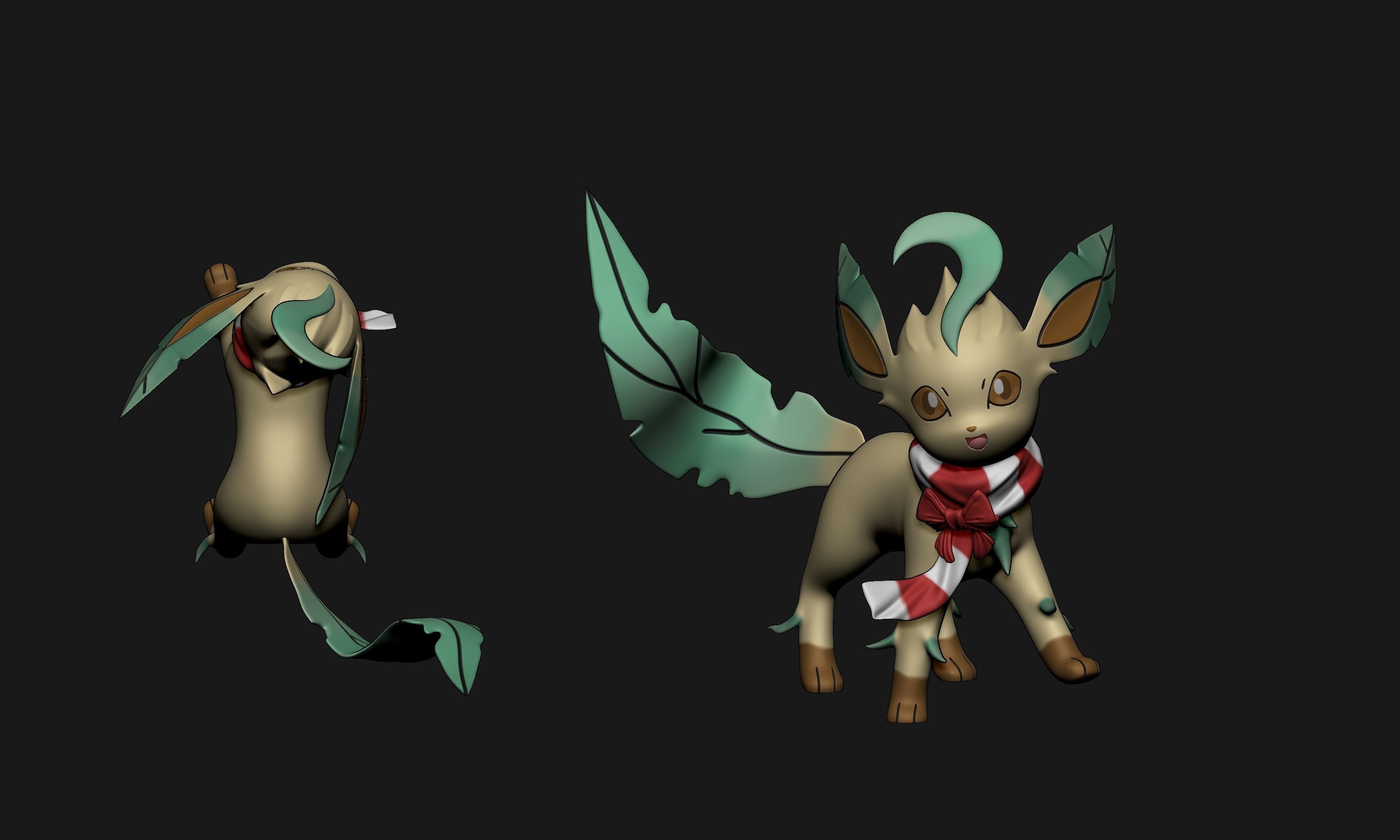 Pokemon - Christmas Leafeon 3D print model_4