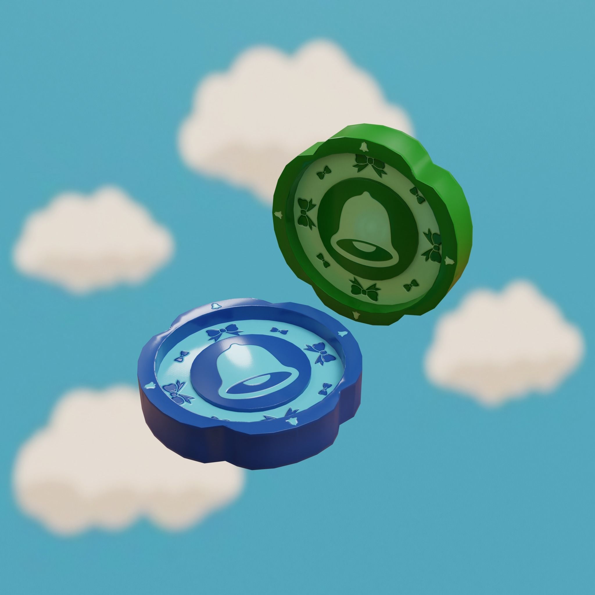 Cartoon Coins Pack05 Low-poly 3D model_32