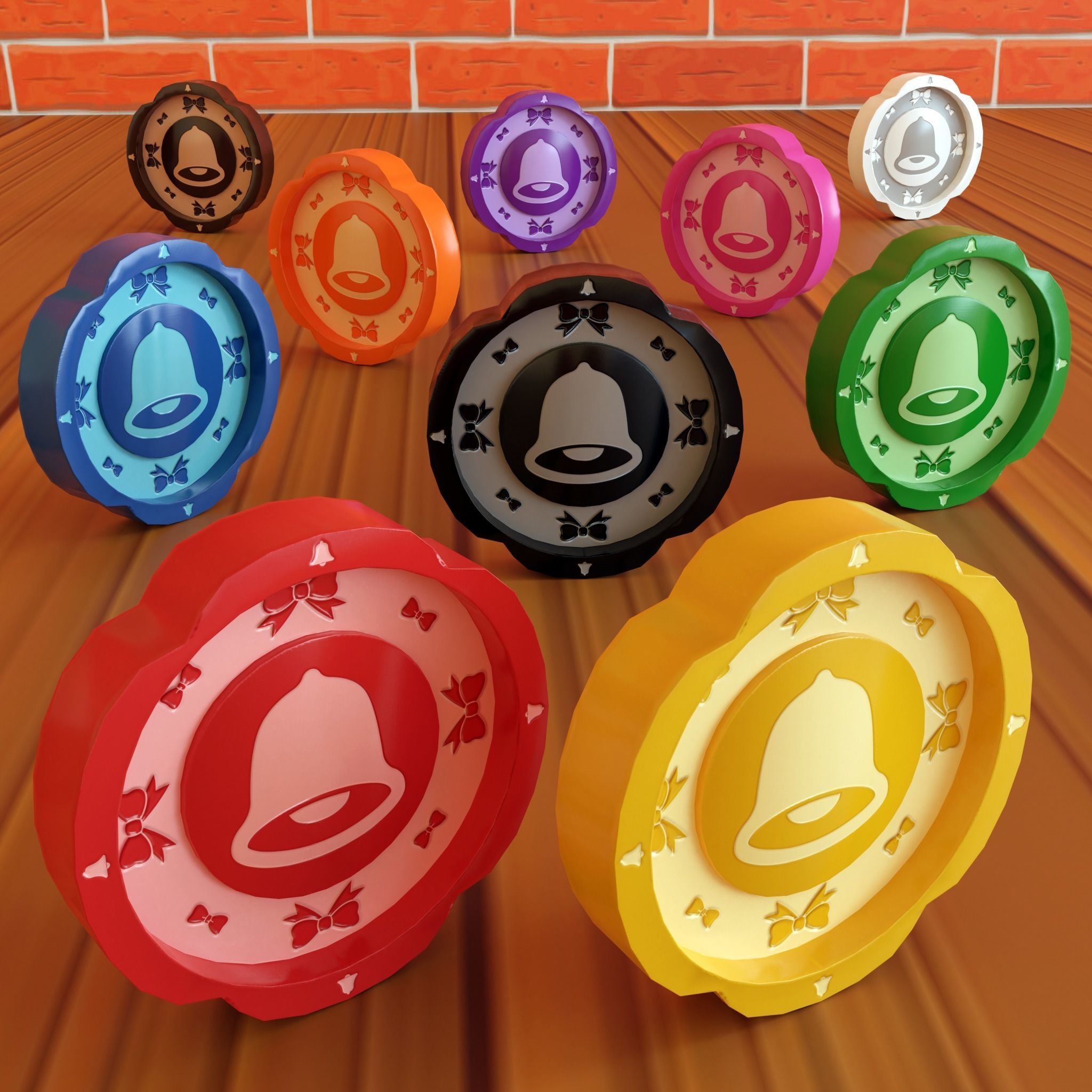 Cartoon Coins Pack05 Low-poly 3D model_33