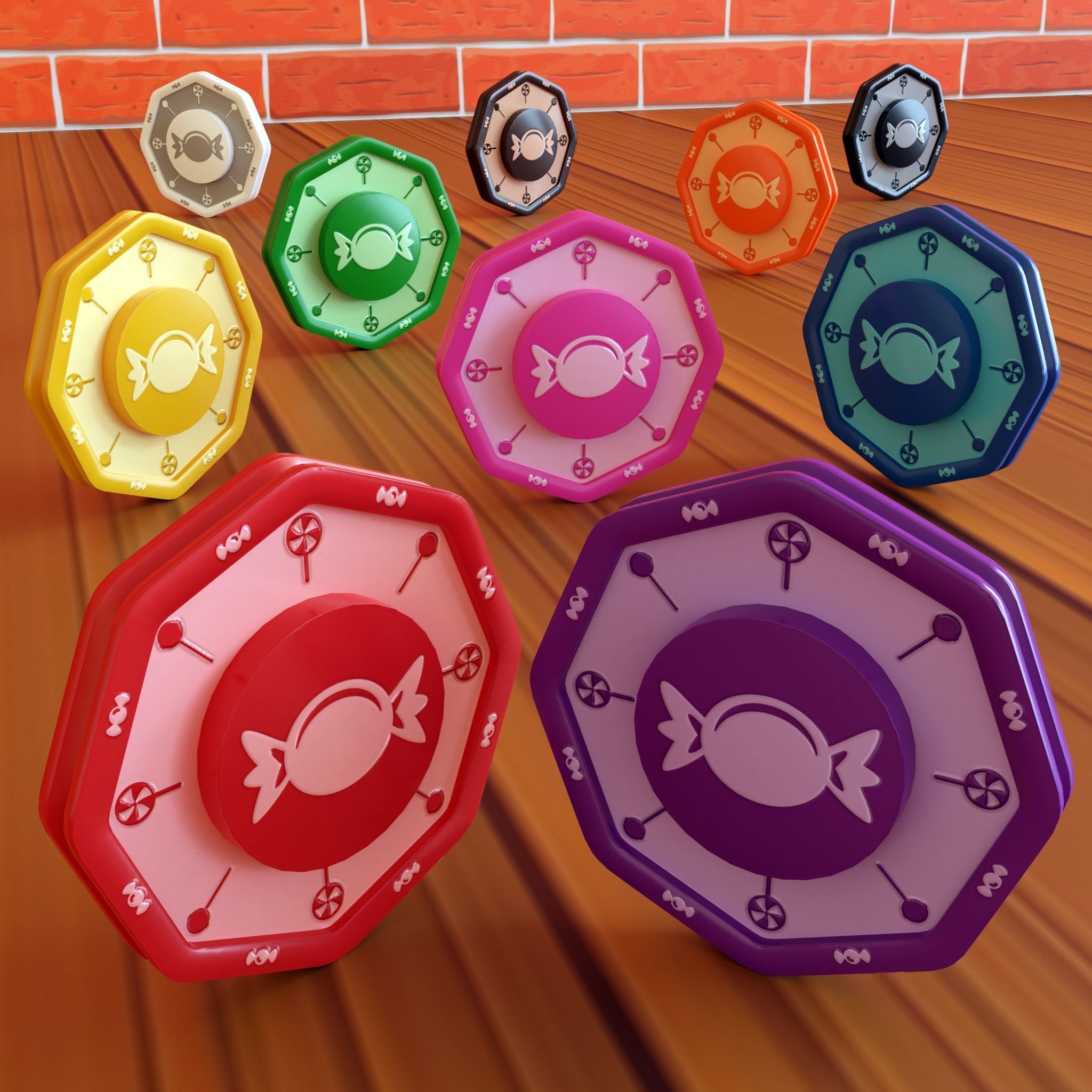 Cartoon Coins Pack05 Low-poly 3D model_24