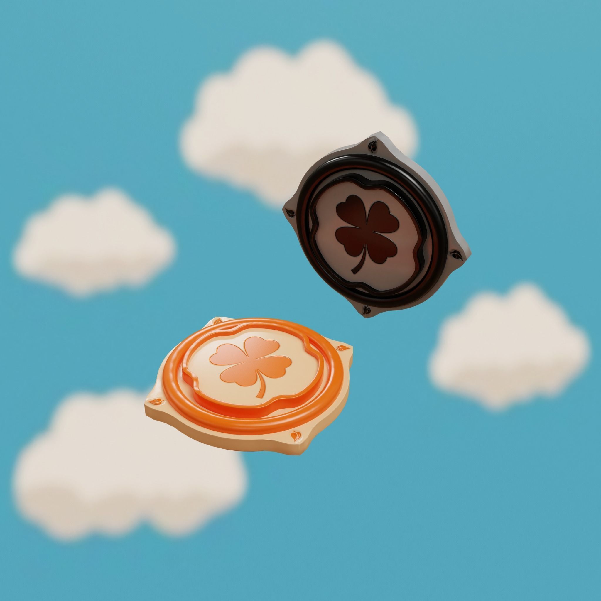 Cartoon Coins Pack05 Low-poly 3D model_14