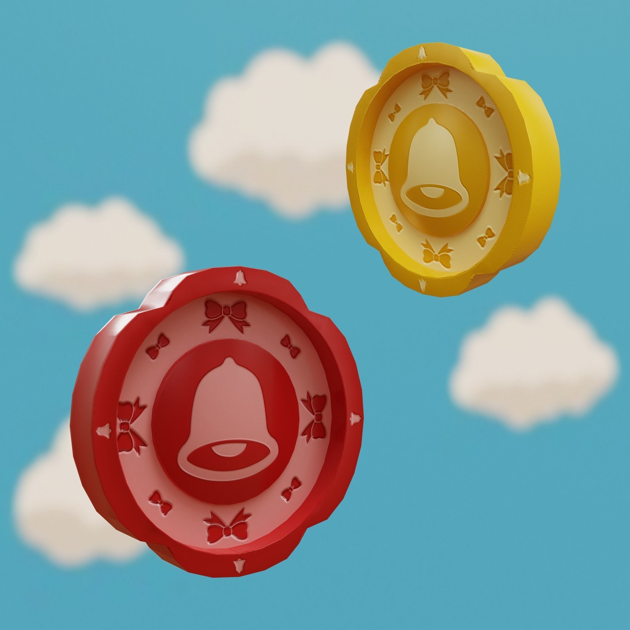 Cartoon Coins Pack05 Low-poly 3D model_30