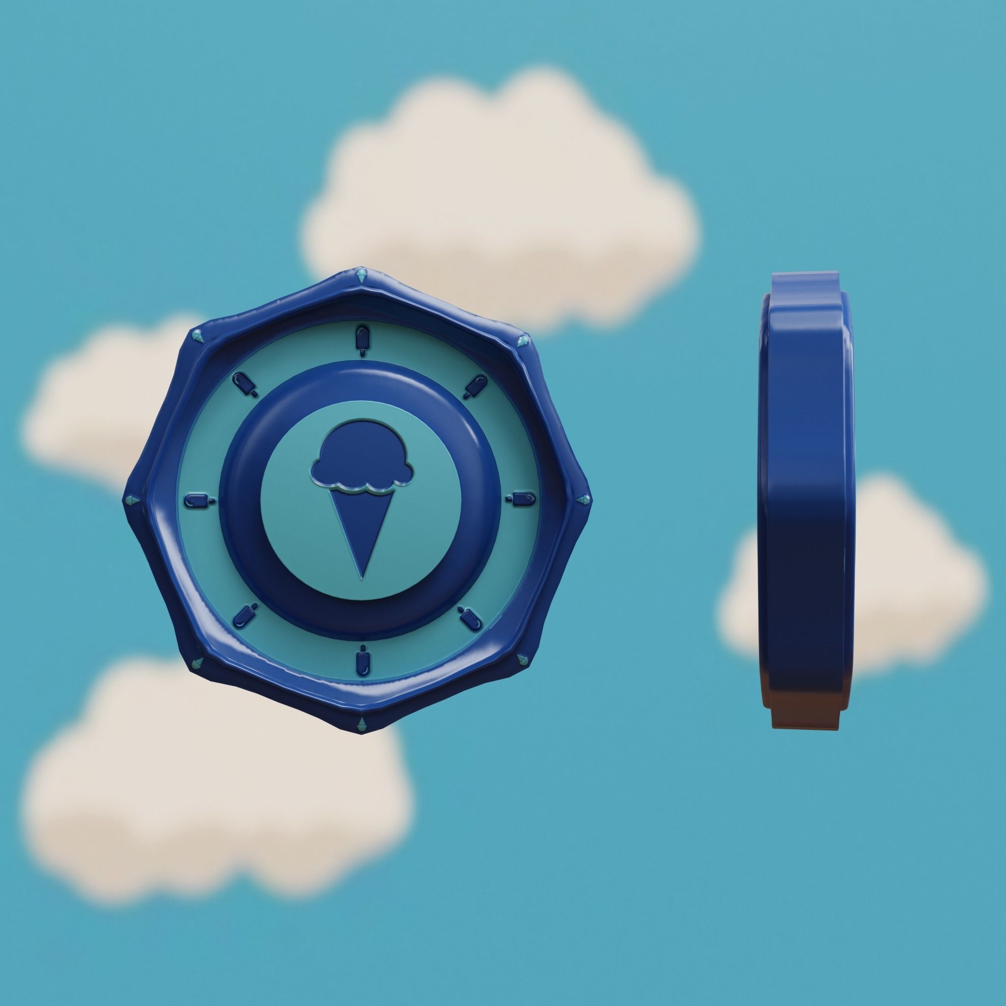 Cartoon Coins Pack05 Low-poly 3D model_4