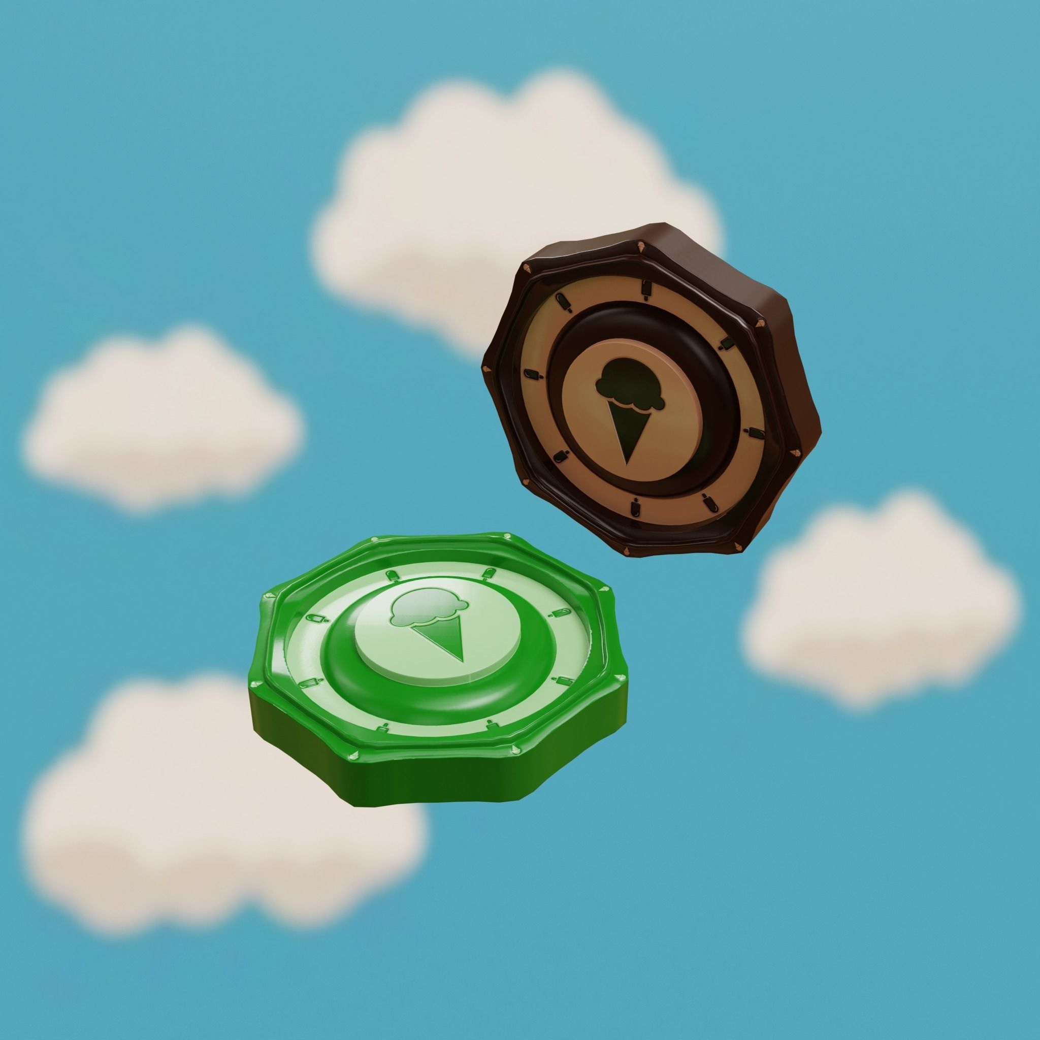 Cartoon Coins Pack05 Low-poly 3D model_5