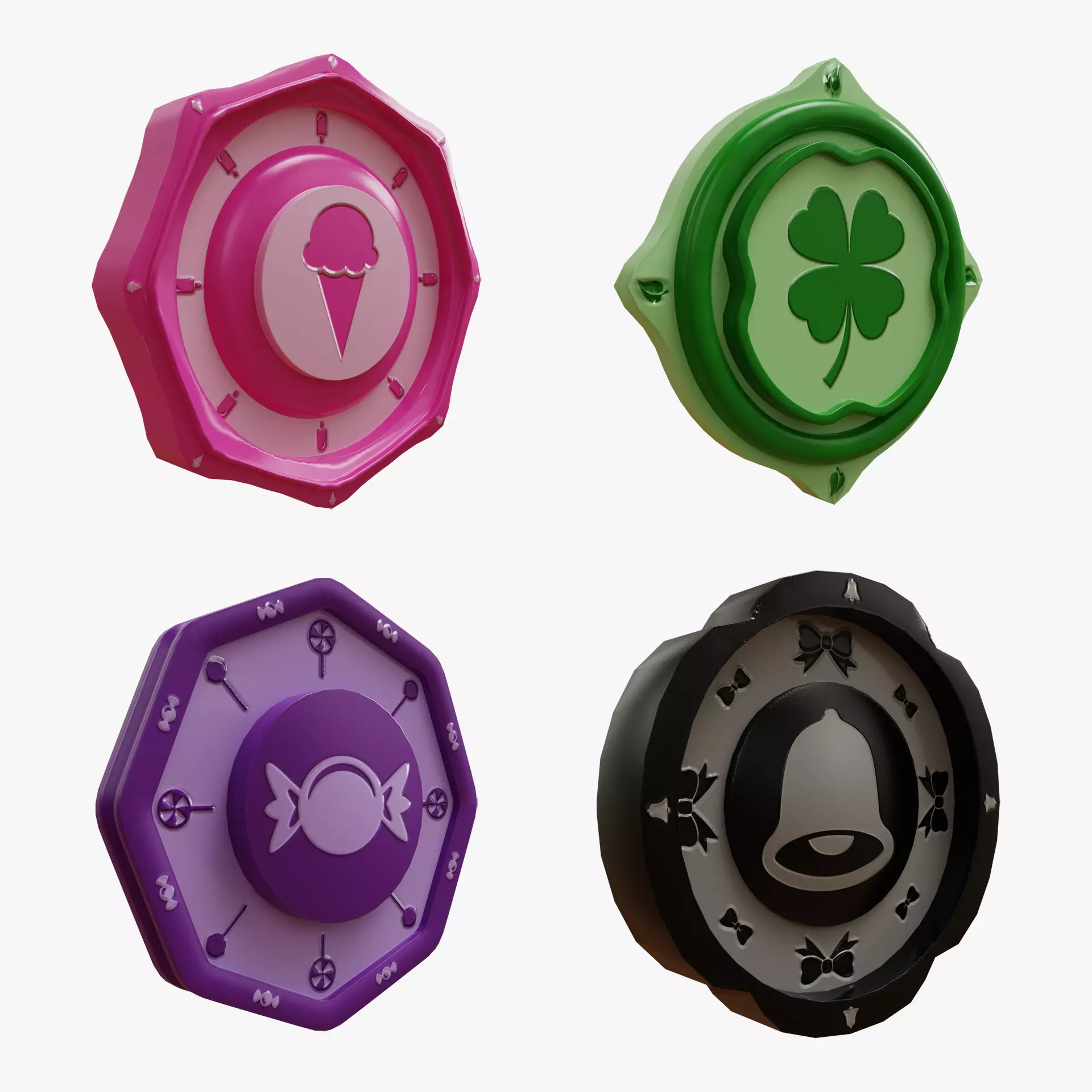 Cartoon Coins Pack05 Low-poly 3D model_0