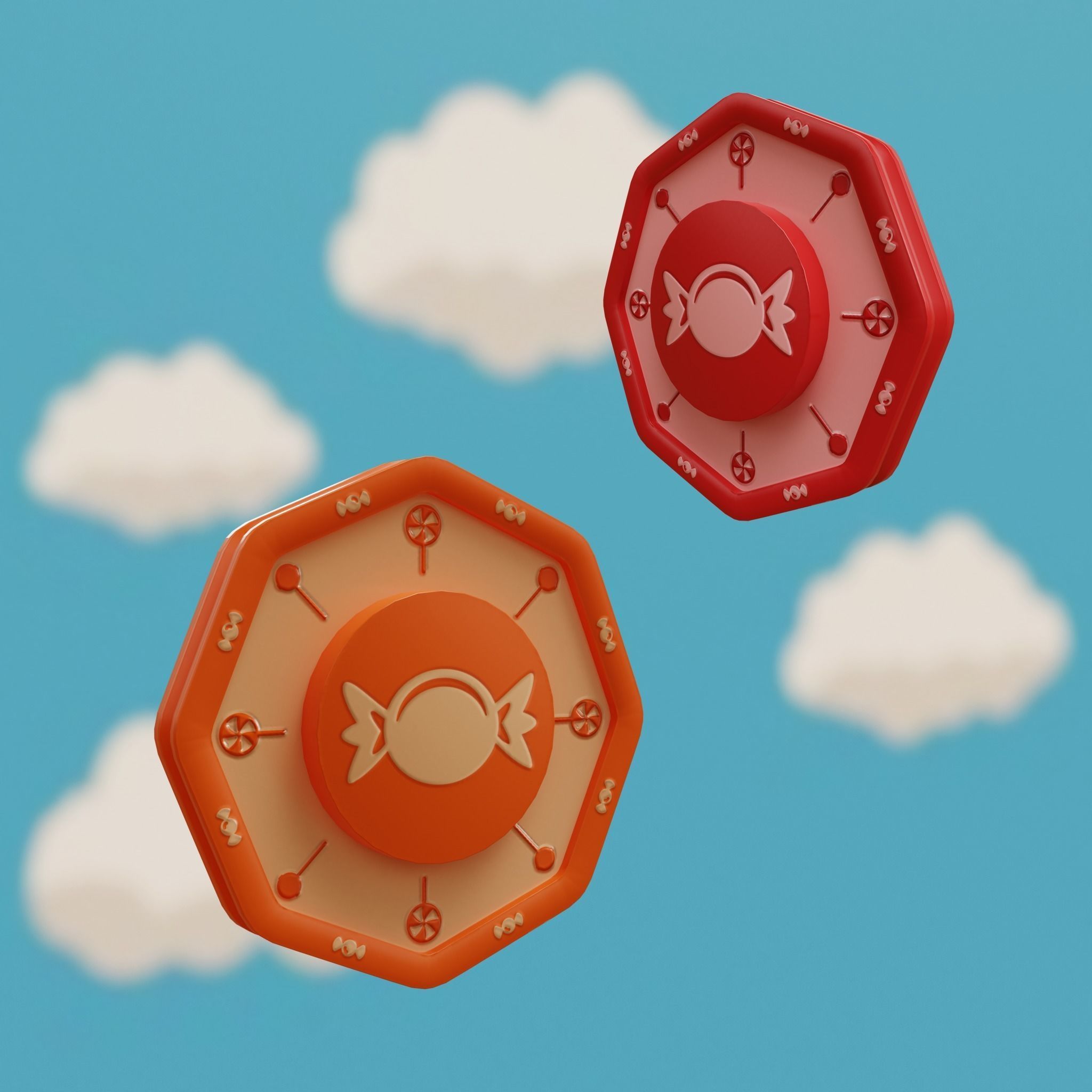 Cartoon Coins Pack05 Low-poly 3D model_21