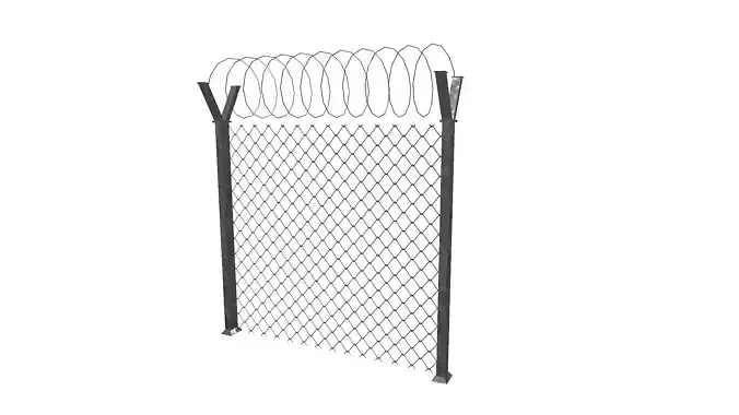 Barbed Wire Fence Low-poly 3D model