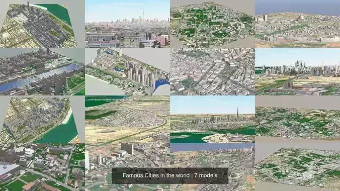 Famous Cities in the world 3D Model Collection