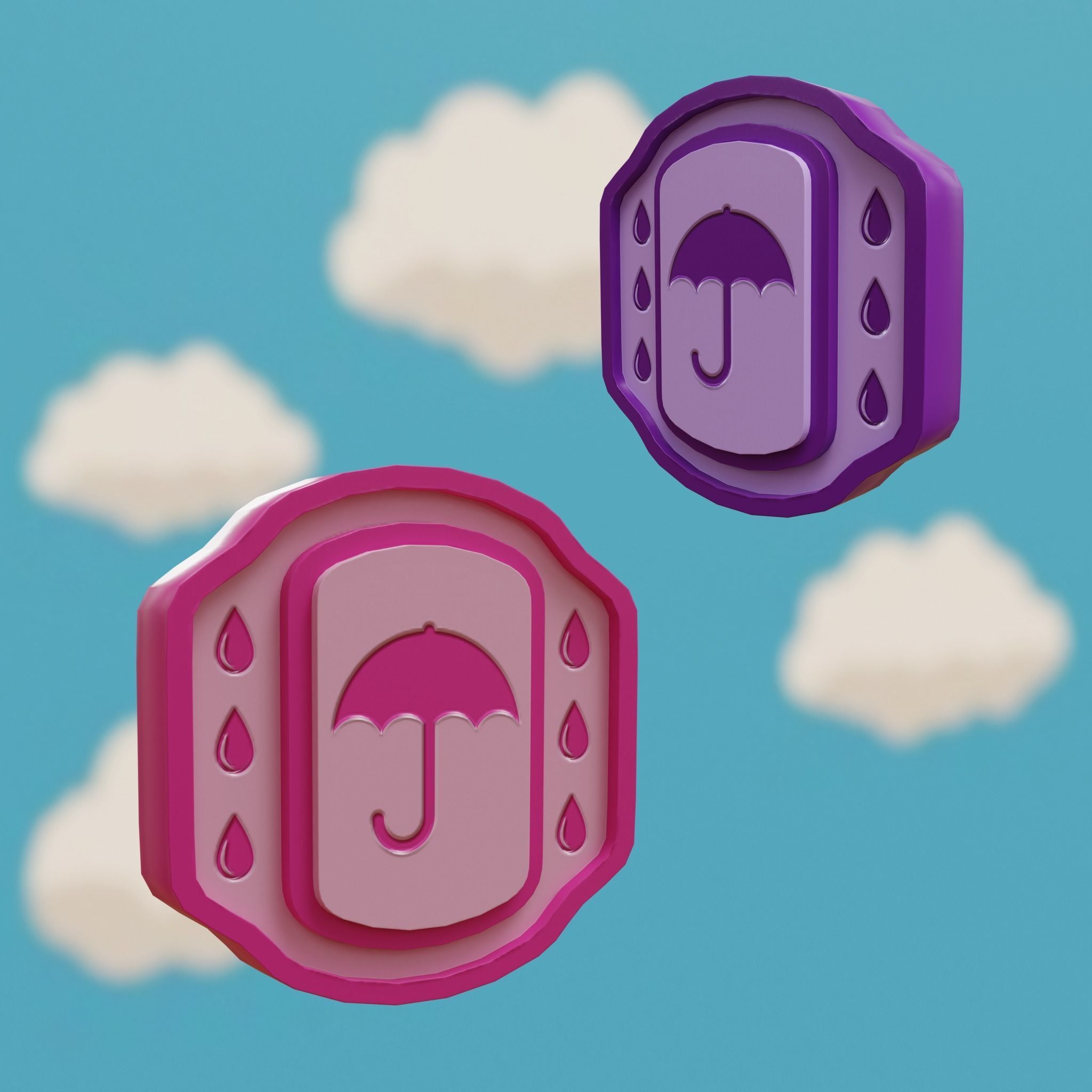 Cartoon Coins Pack06 Low-poly 3D model_30