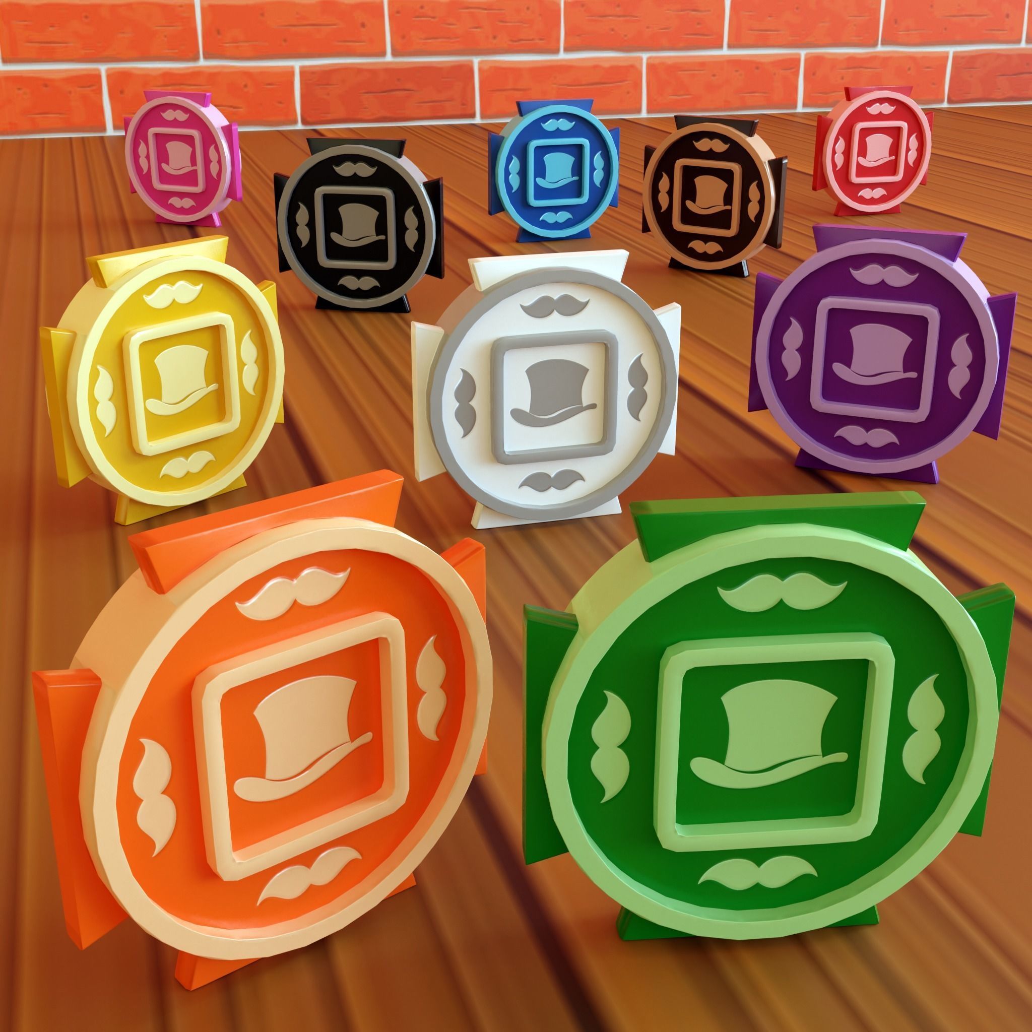 Cartoon Coins Pack06 Low-poly 3D model_6