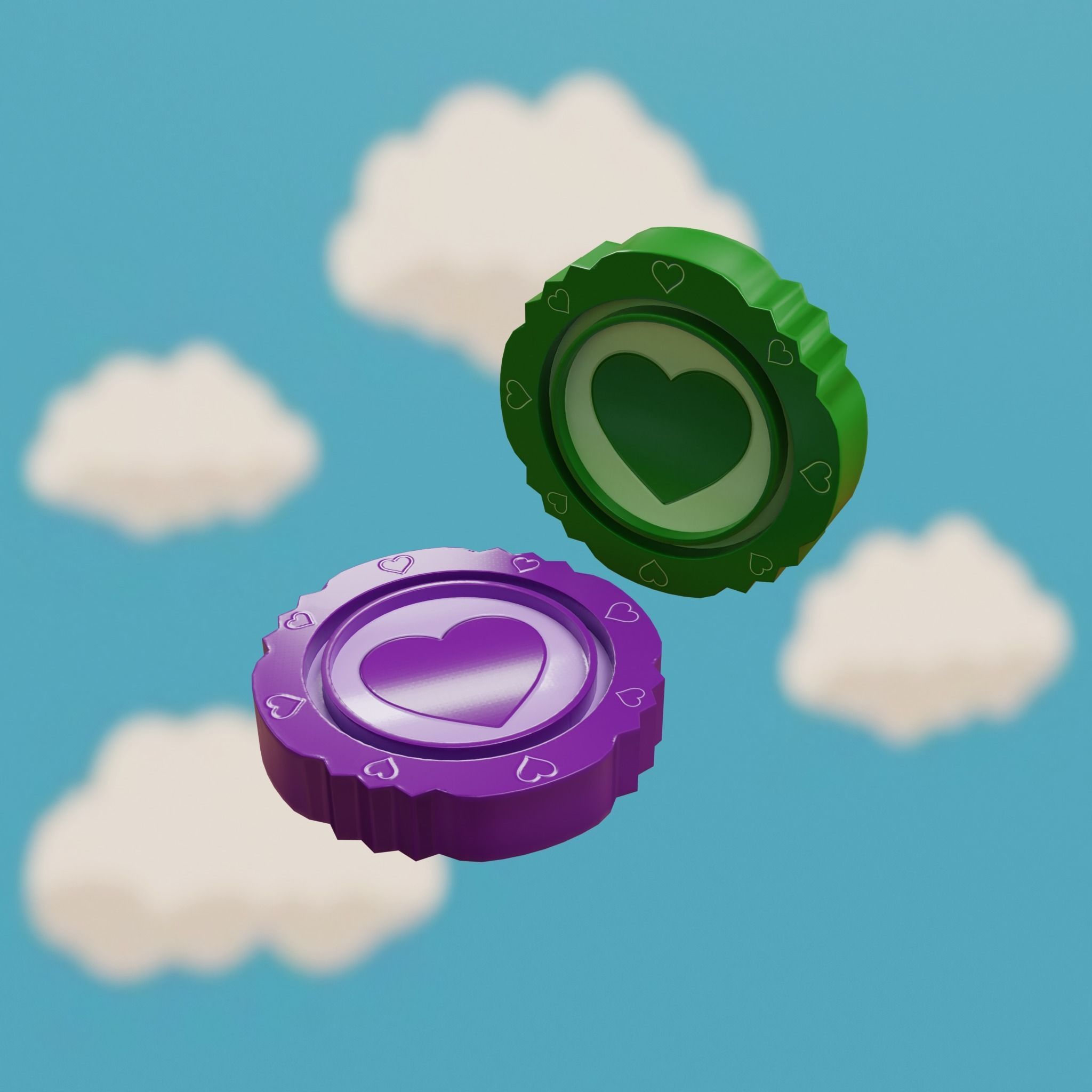 Cartoon Coins Pack06 Low-poly 3D model_23