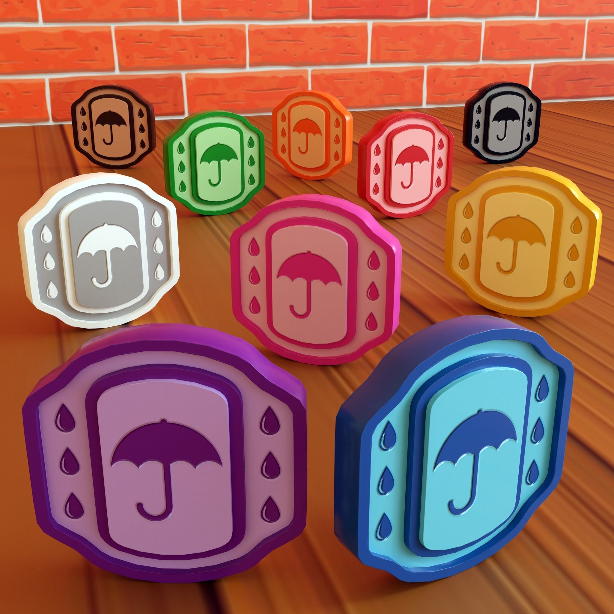 Cartoon Coins Pack06 Low-poly 3D model_33