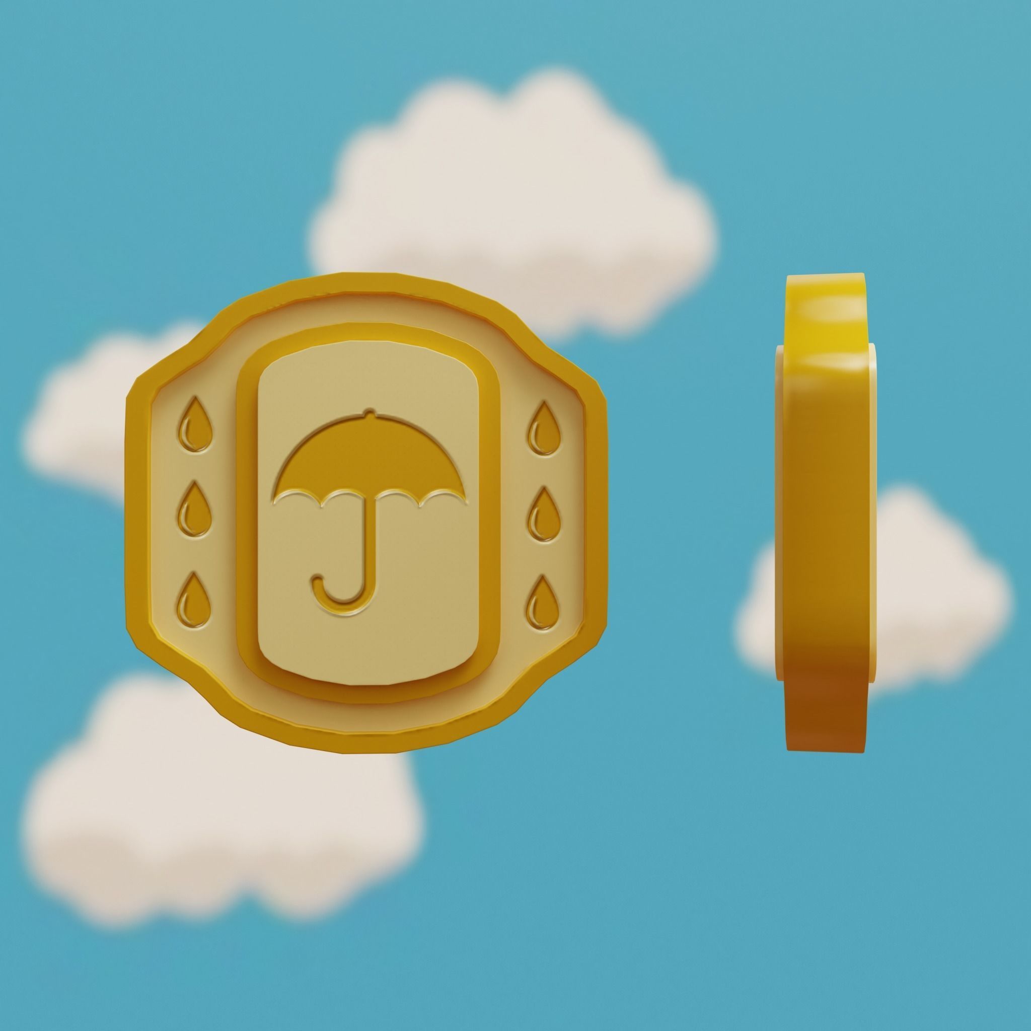 Cartoon Coins Pack06 Low-poly 3D model_31