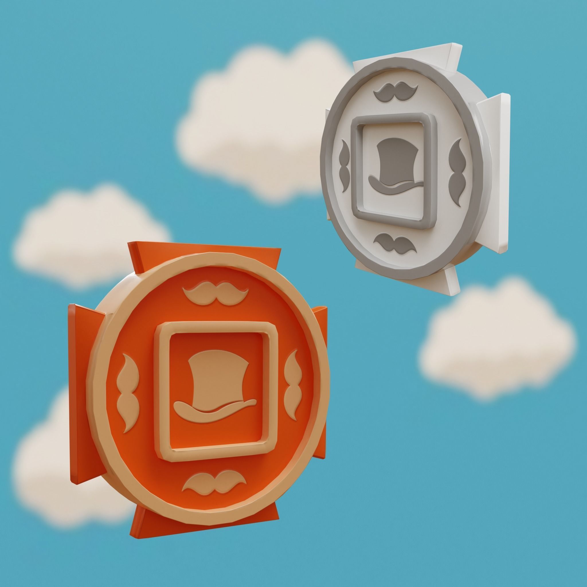 Cartoon Coins Pack06 Low-poly 3D model_3