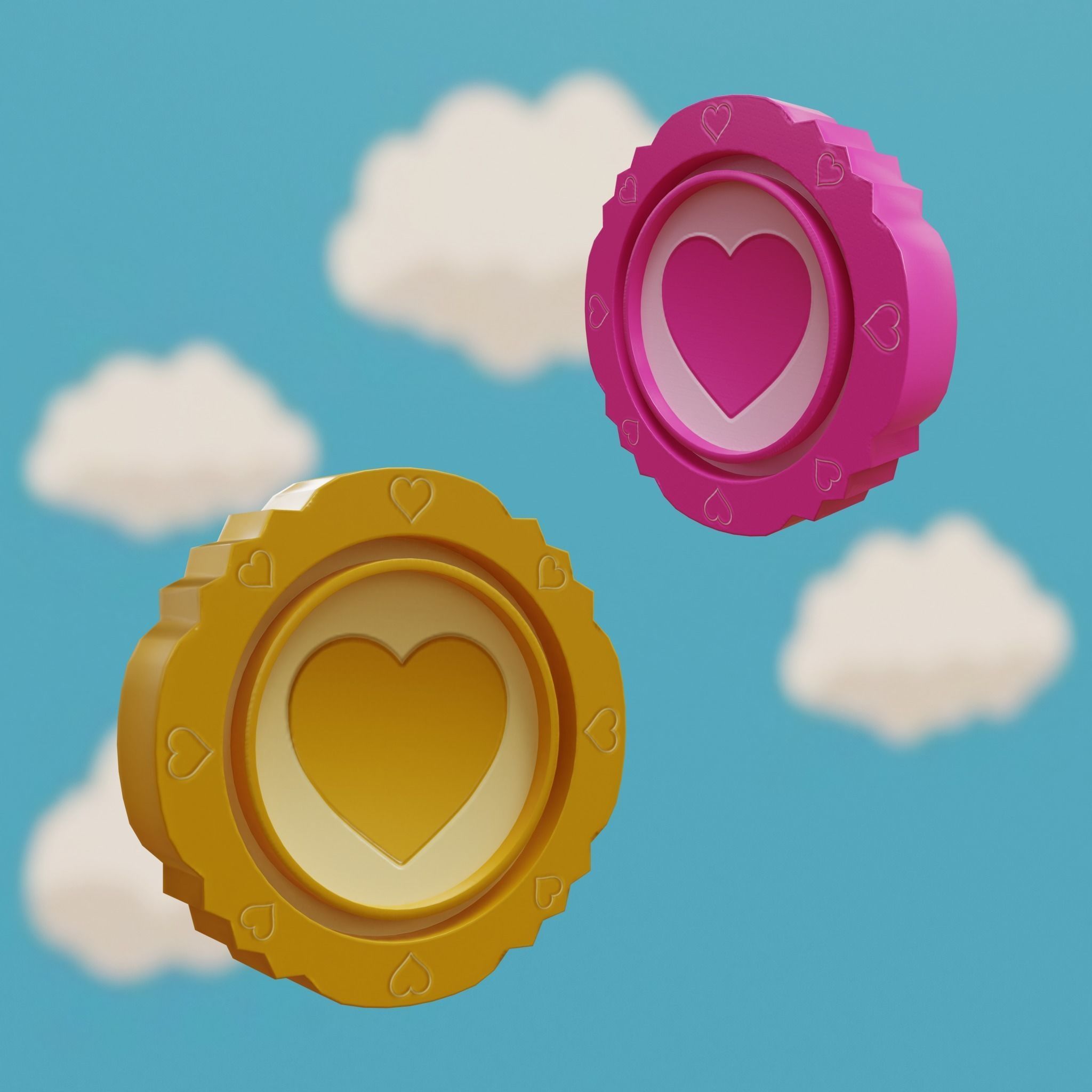 Cartoon Coins Pack06 Low-poly 3D model_21