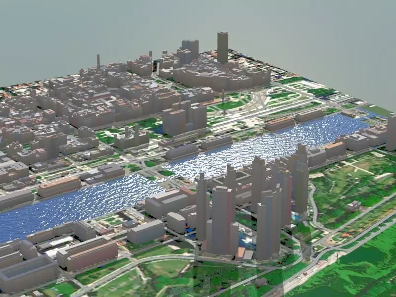 Buenos Aires City Low-poly 3D model_0