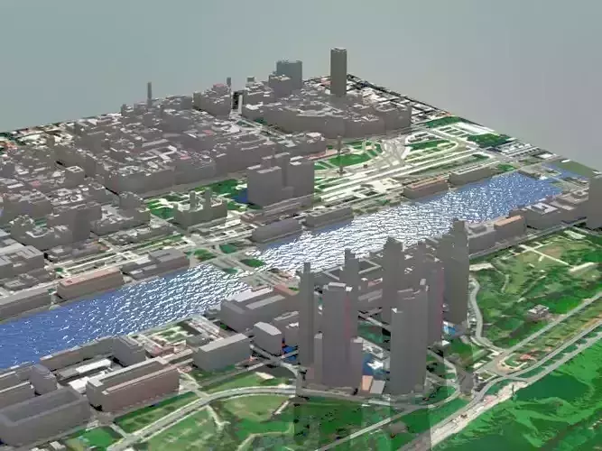 Buenos Aires City Low-poly 3D model