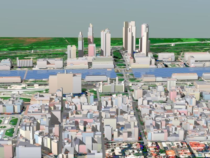 Buenos Aires City Low-poly 3D model_3