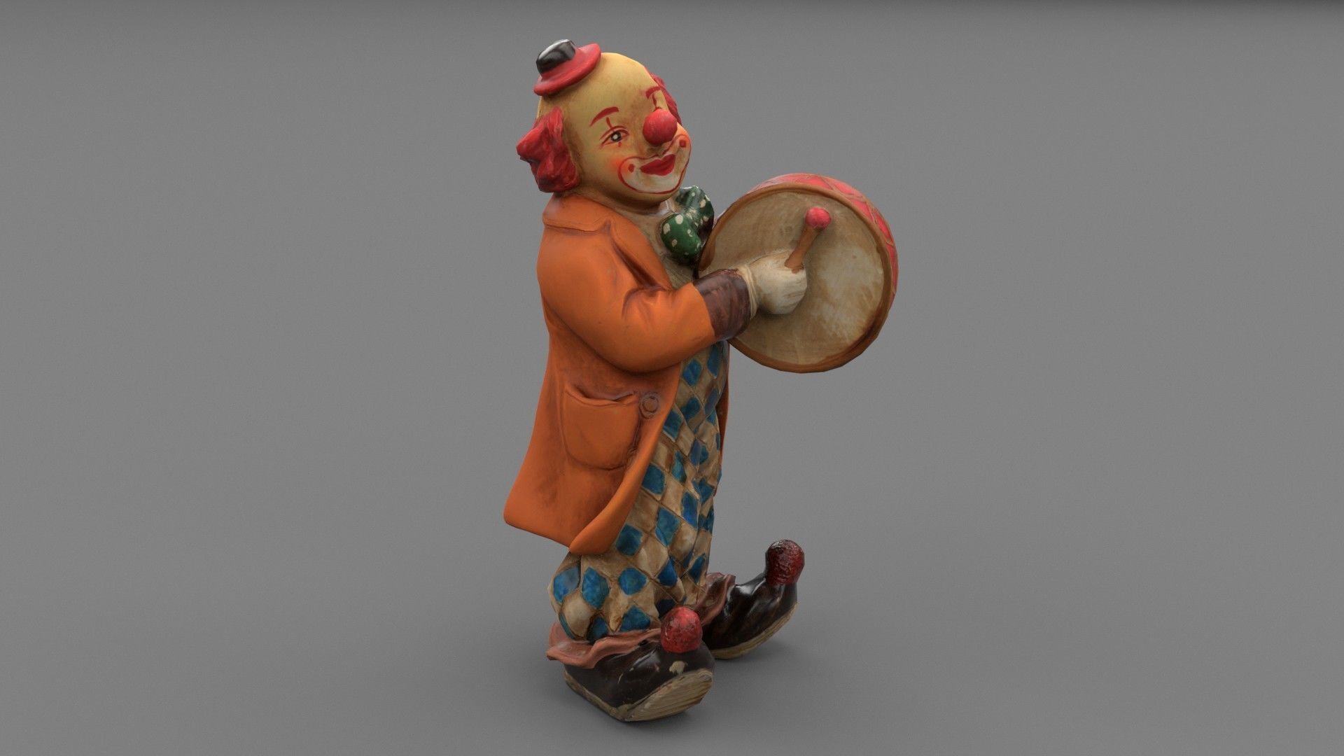 Clown statuette Low-poly 3D model_21