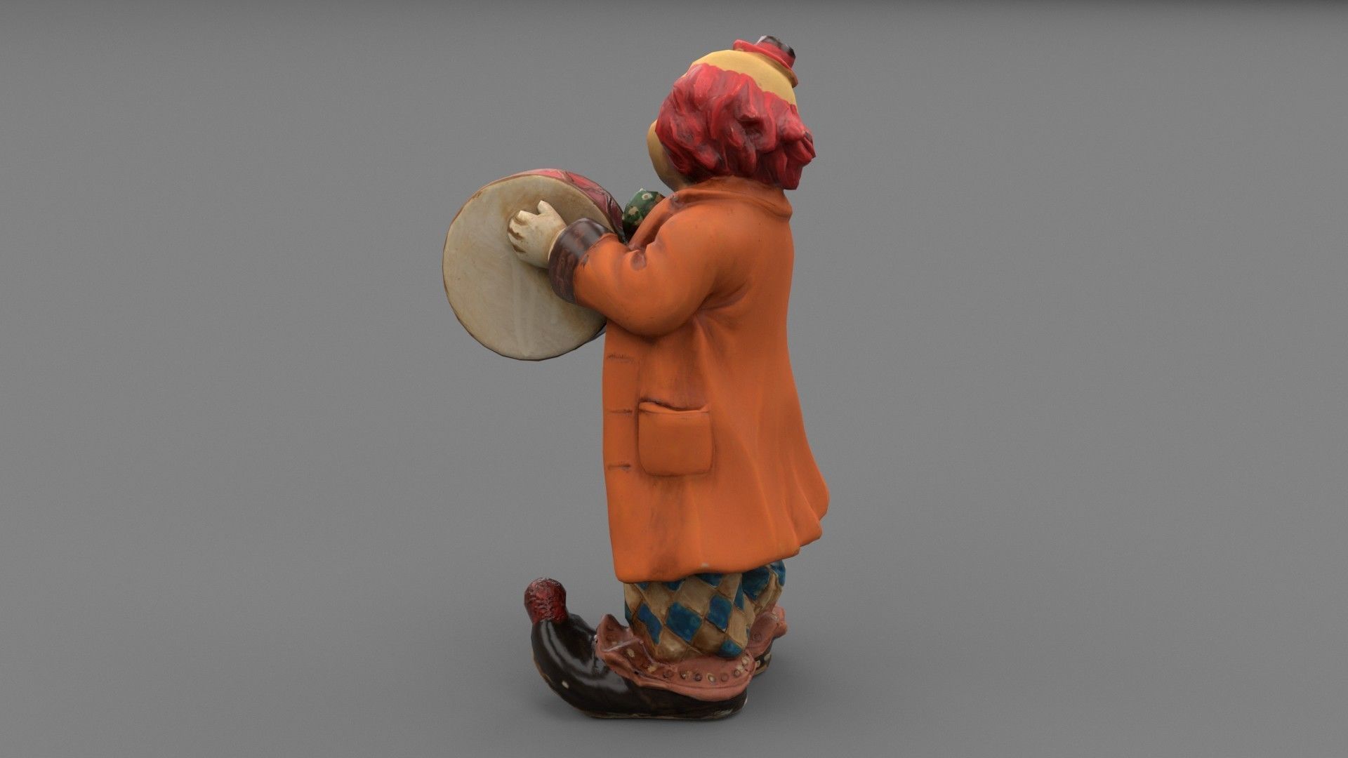 Clown statuette Low-poly 3D model_26