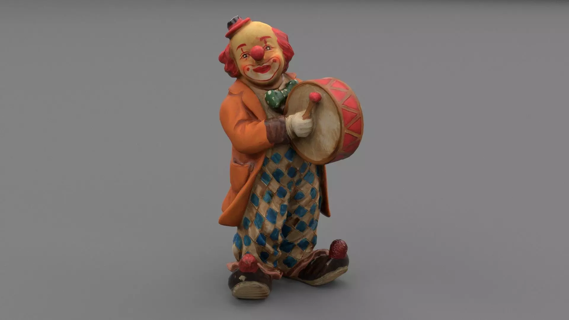 Clown statuette Low-poly 3D model_0