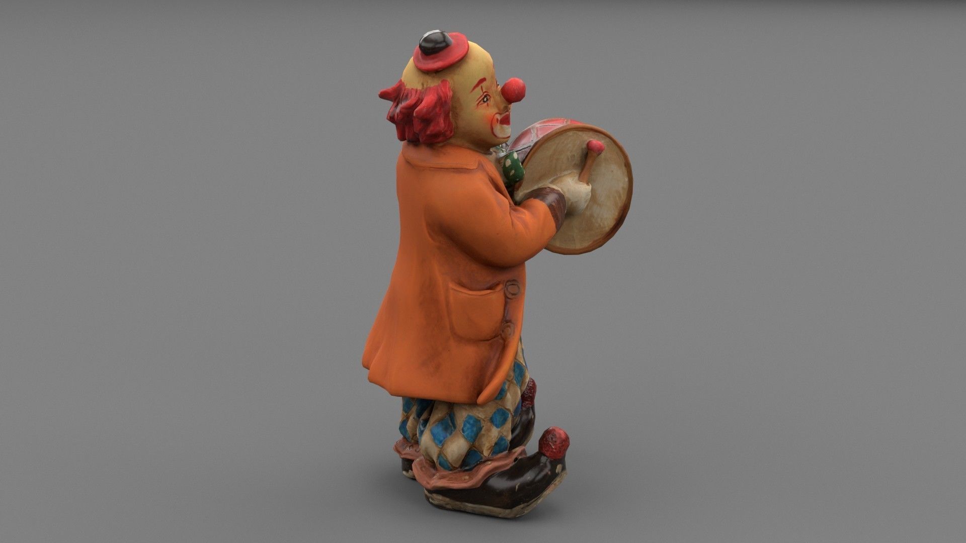 Clown statuette Low-poly 3D model_22