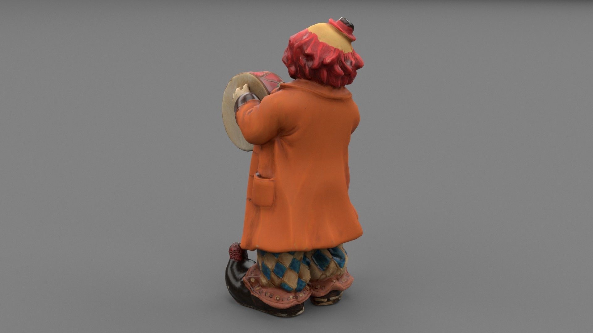Clown statuette Low-poly 3D model_25