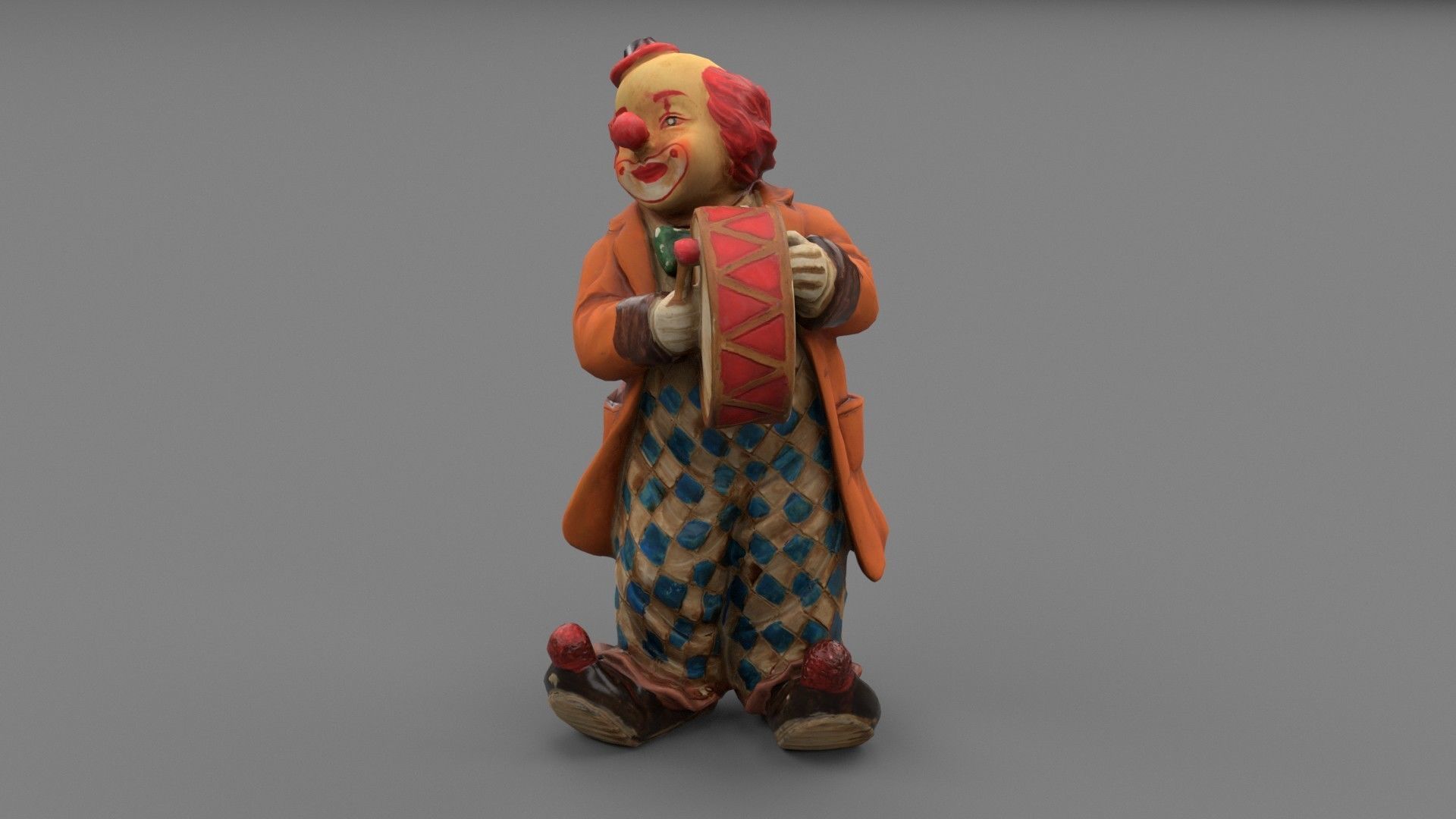 Clown statuette Low-poly 3D model_29