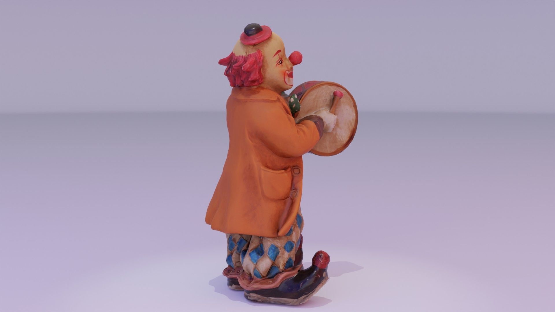 Clown statuette Low-poly 3D model_14