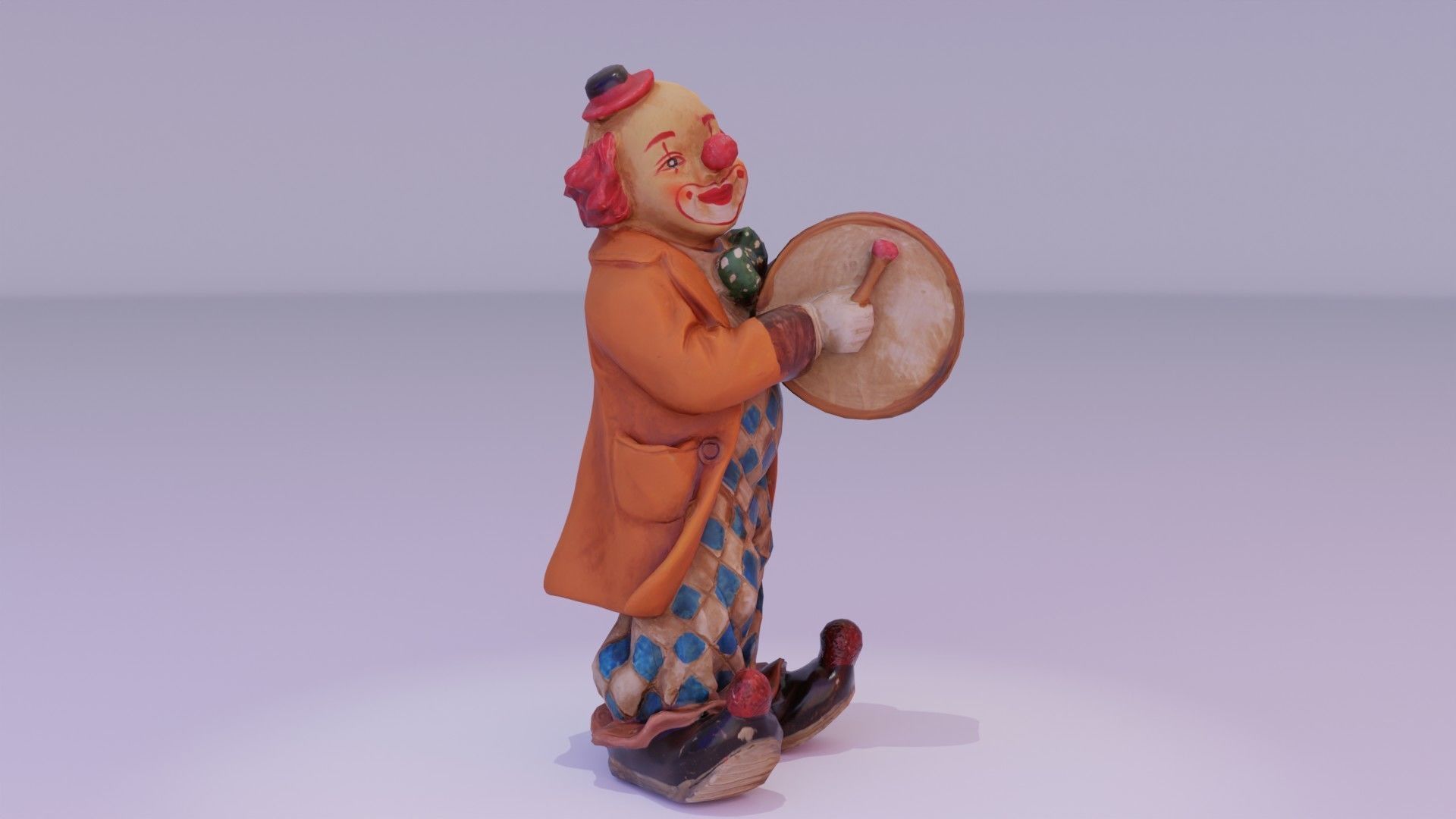 Clown statuette Low-poly 3D model_13