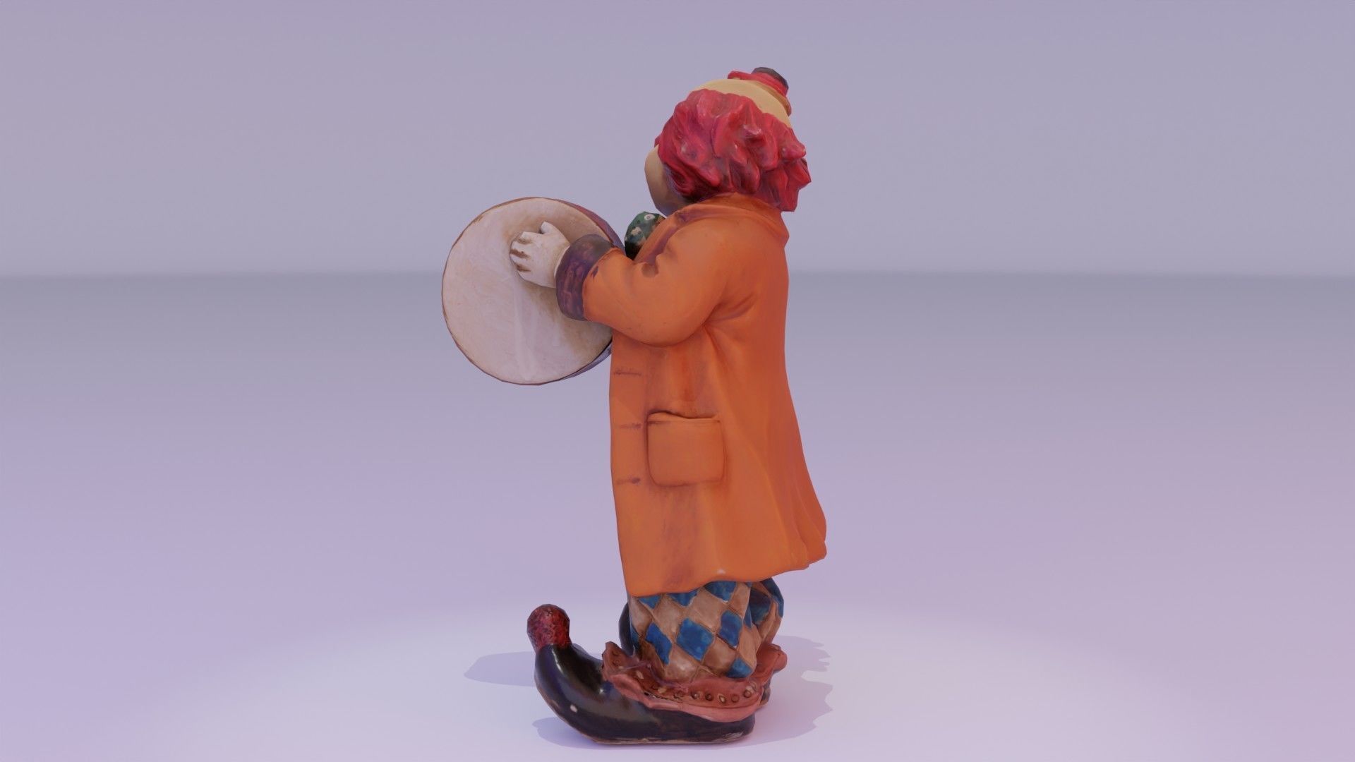 Clown statuette Low-poly 3D model_18