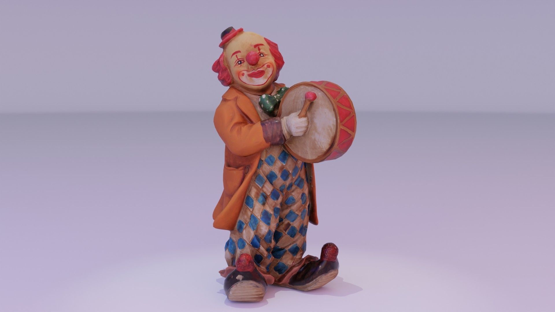 Clown statuette Low-poly 3D model_12
