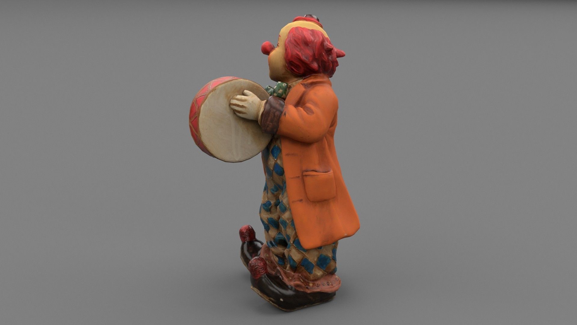 Clown statuette Low-poly 3D model_27