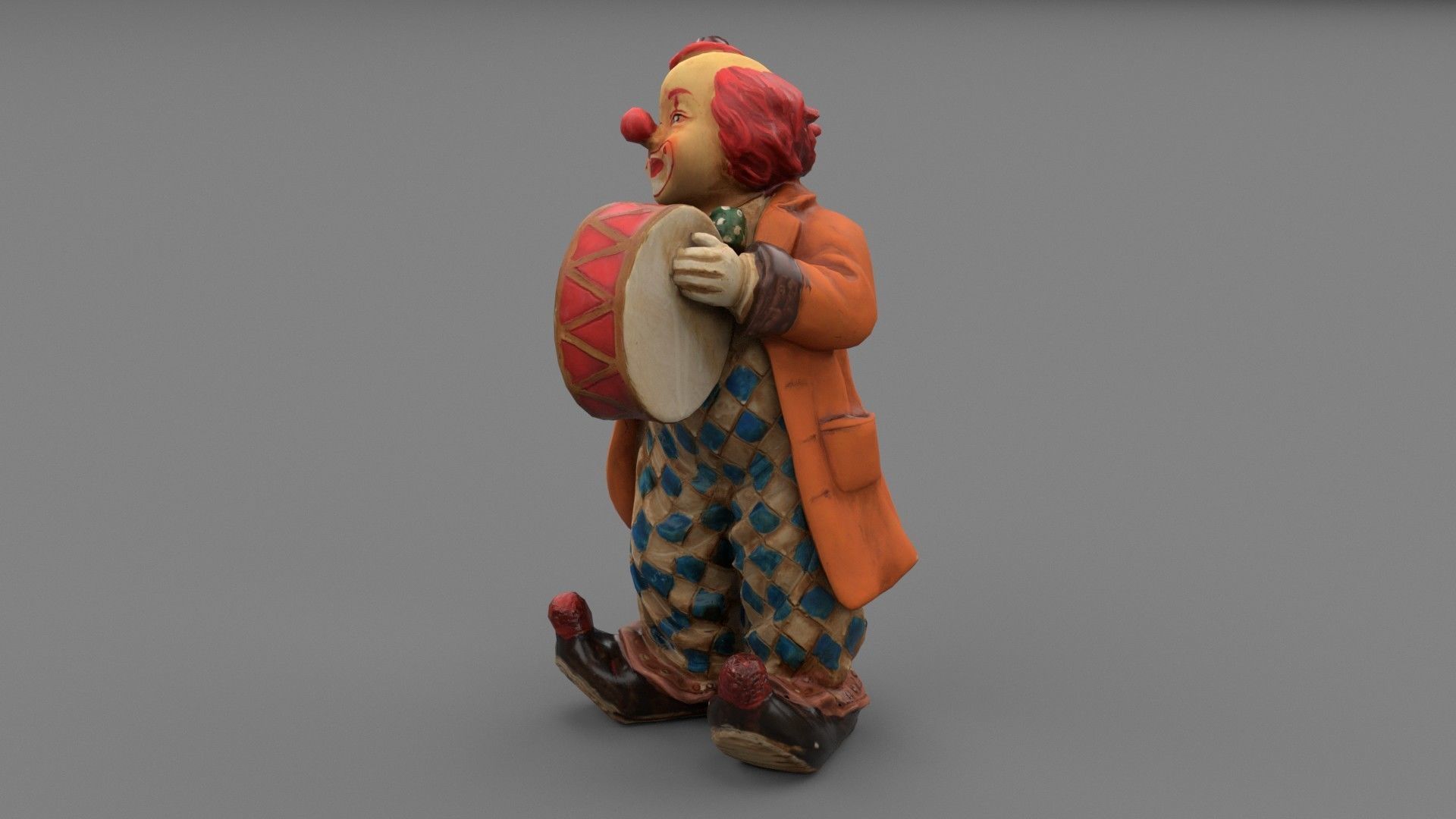 Clown statuette Low-poly 3D model_28