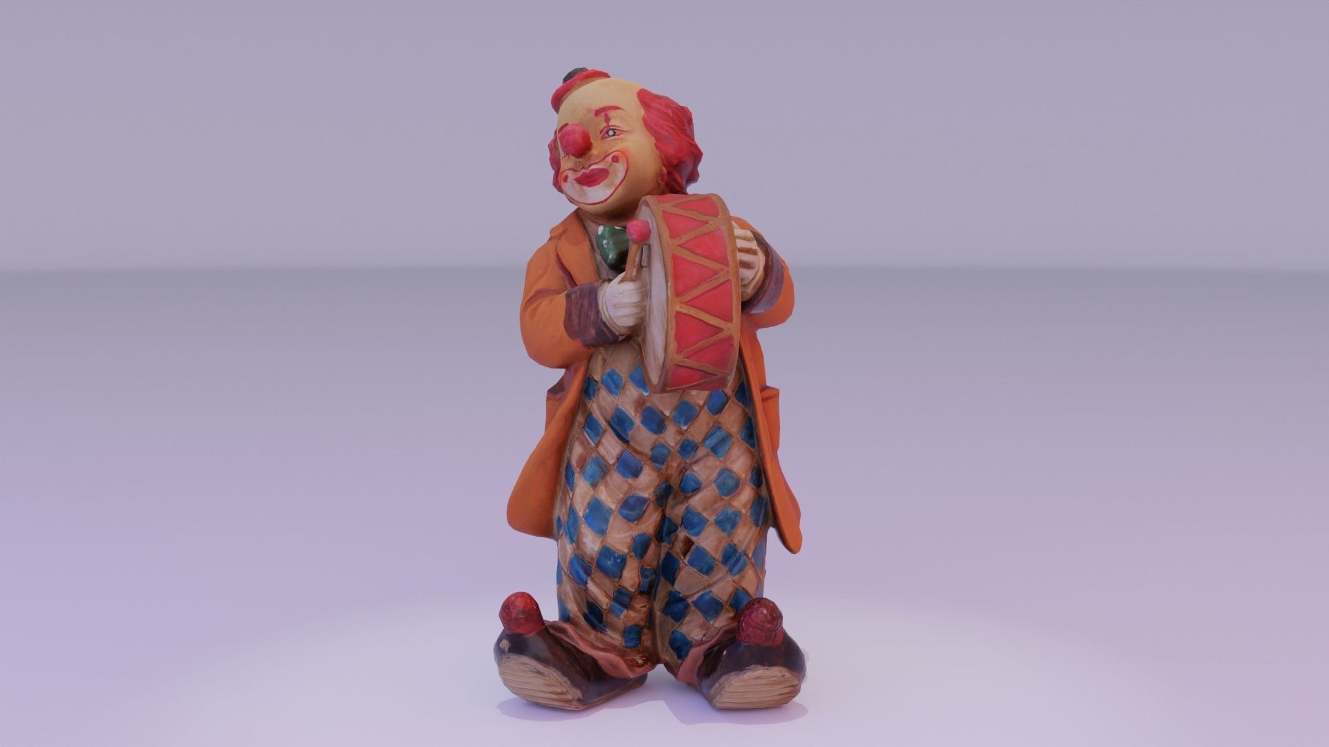 Clown statuette Low-poly 3D model_11