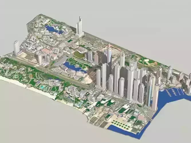 Dubai Marina UAE Low-poly 3D model
