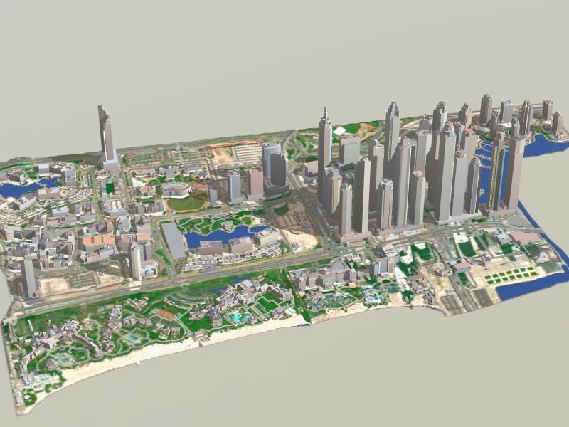 Dubai Marina UAE Low-poly 3D model_2