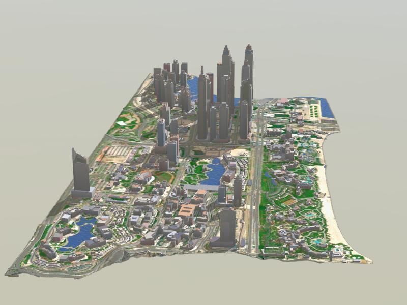 Dubai Marina UAE Low-poly 3D model_3