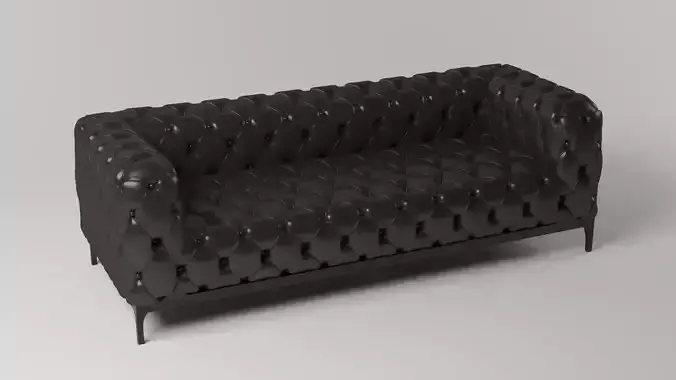 Chester Sofa Leather Black 3D model