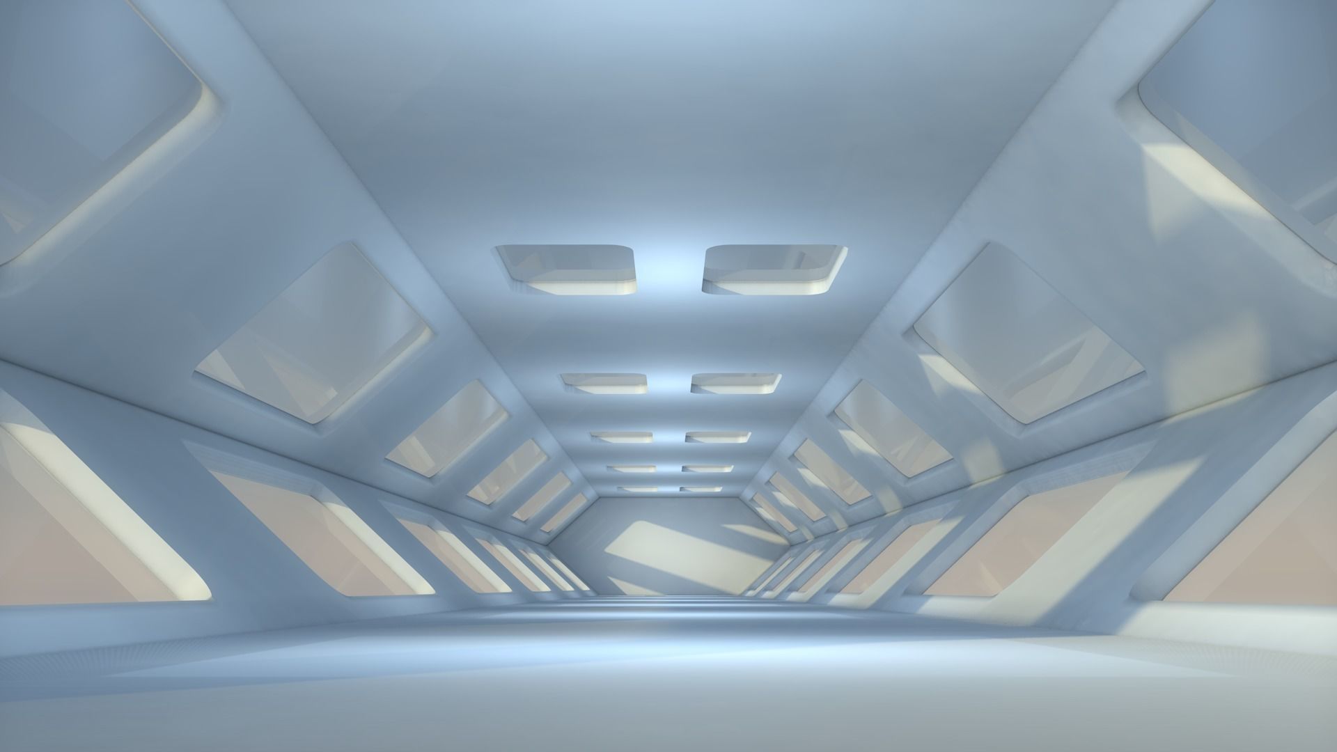 Sci Fi Corridor Low-poly 3D model_1